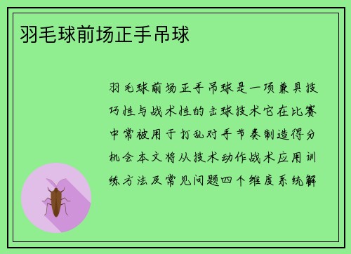 羽毛球前场正手吊球